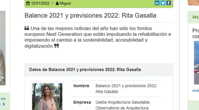 Balance 2021 y previsiones 2022 (Ecoconstrucción)