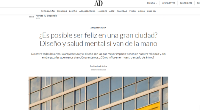 ¿Es posible ser feliz en una gran ciudad? Diseño y salud mental sí van de la mano (Revista AD)